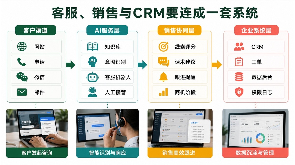 AI客服和AI销售一体化系统组成