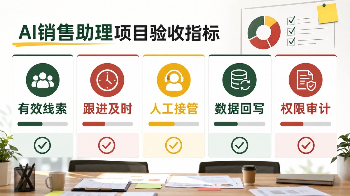 AI销售助理项目的有效线索跟进人工接管数据回写和权限审计指标