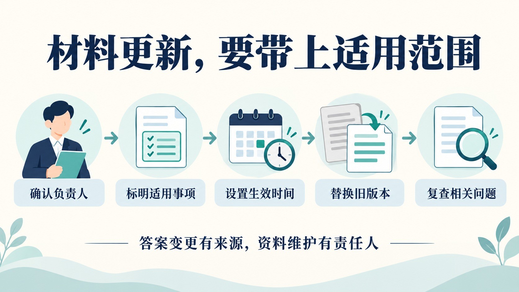 资料更新要说明适用范围与责任人。
