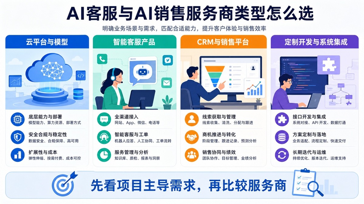 AI客服与AI销售服务商类型选择