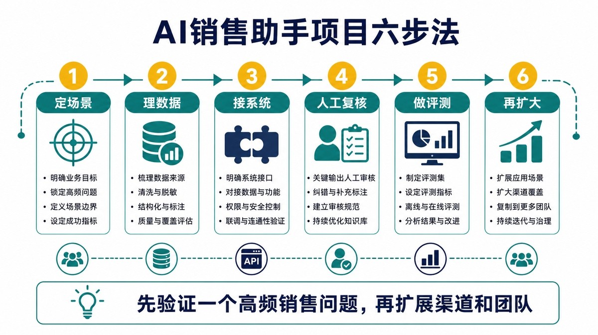 企业AI销售助理系统实施与CRM回写流程