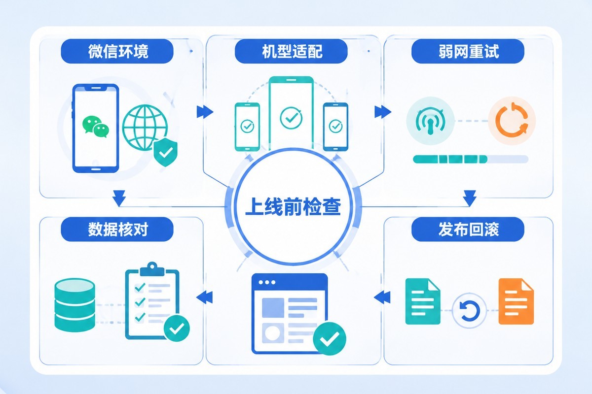 微信H5上线前微信环境机型弱网数据与回滚检查