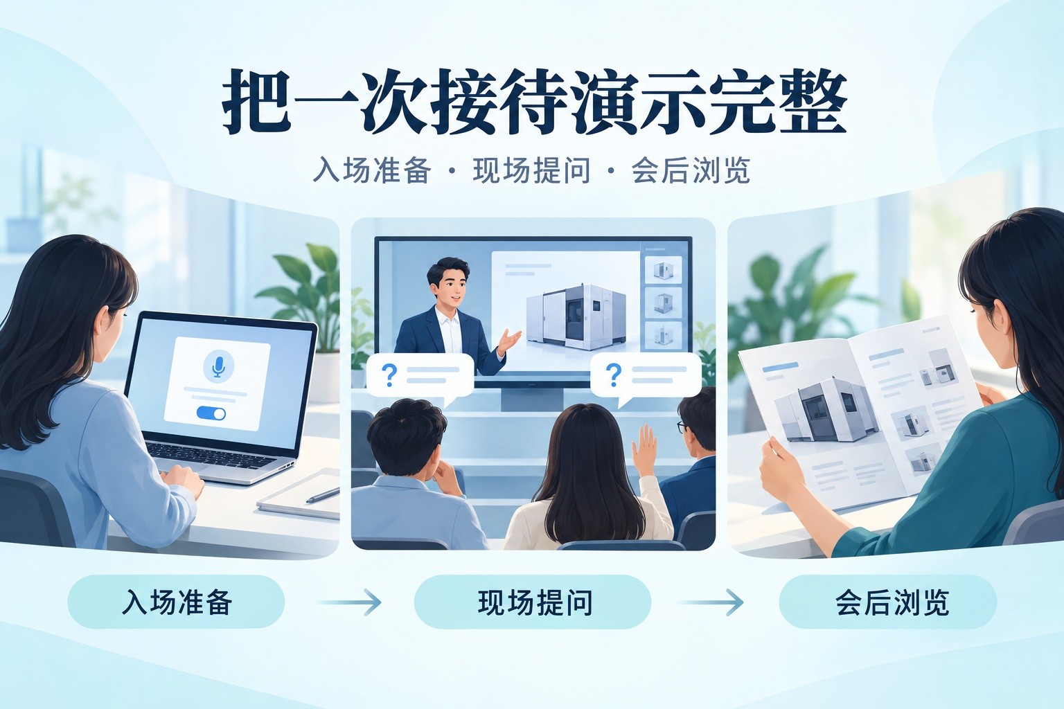接待体验还包括入场准备与会后浏览