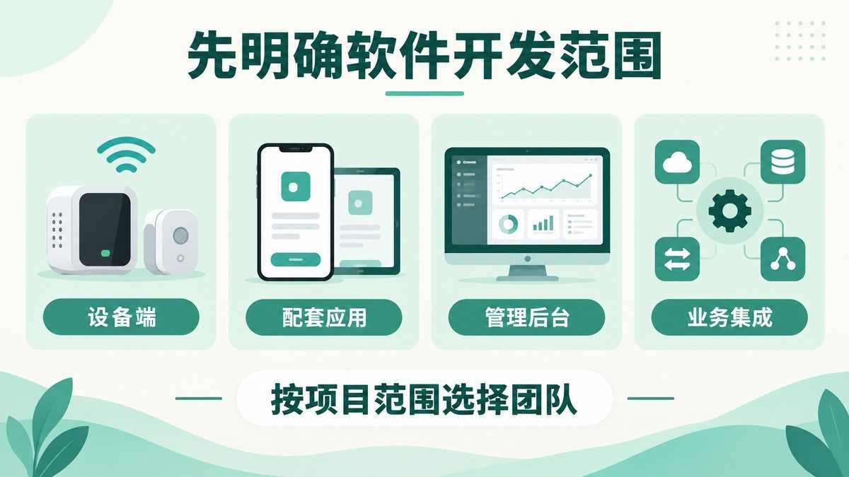 智能设备软件开发范围:设备端、配套应用、管理后台与业务集成