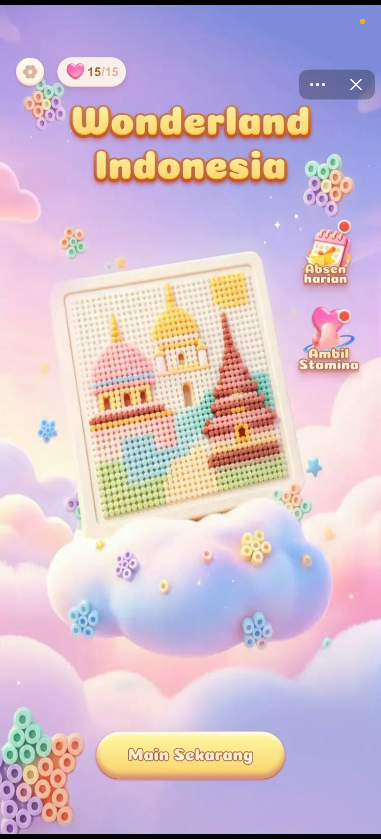 印尼Tiktok小游戏-印尼景点拼豆案例场景截图5